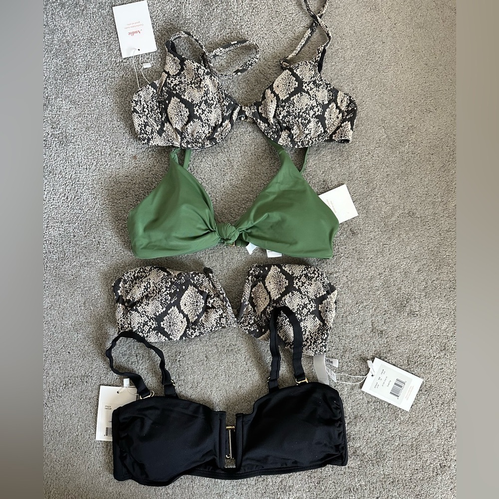 Andie Swim Bikini Top Bundle XS Scala Cartagena Santorini Sicily Sustainable